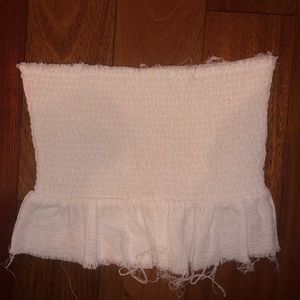 White peplum tube top